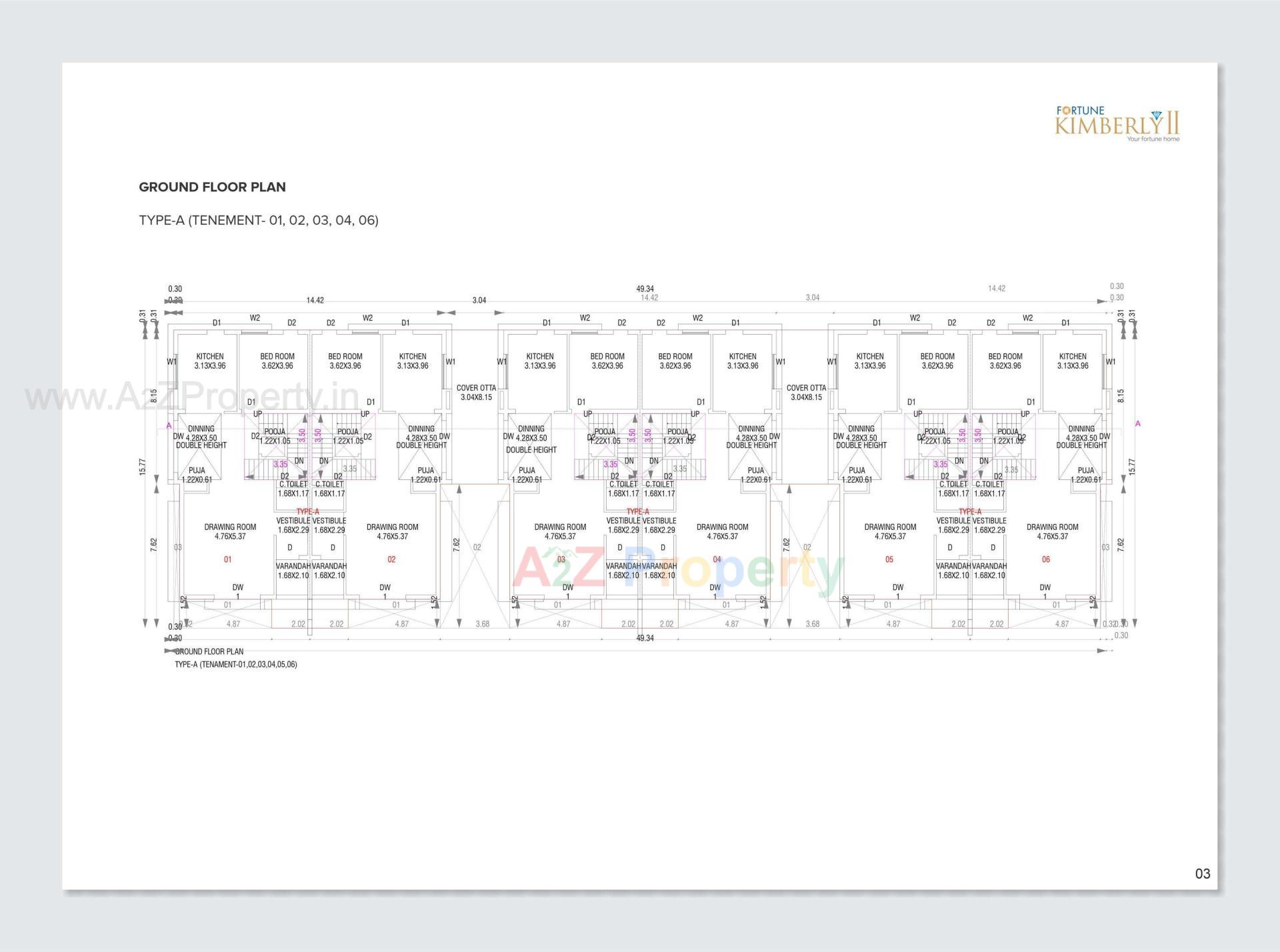 Layout of real estate project Fortune Kimberly located at Raysan, Gandhinagar, Gujarat