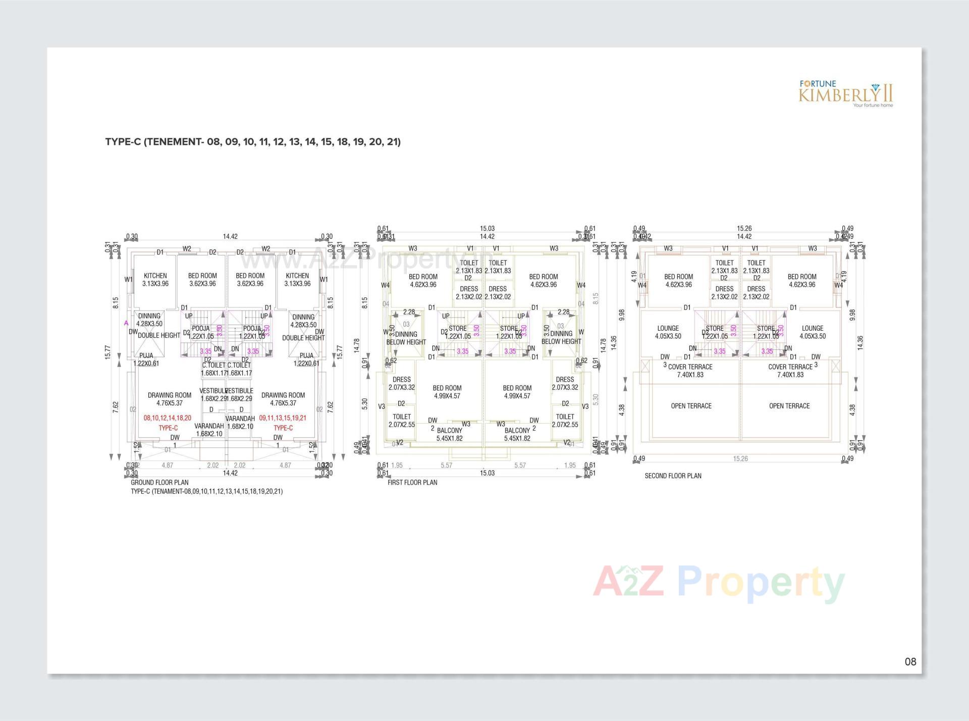 Layout of real estate project Fortune Kimberly located at Raysan, Gandhinagar, Gujarat