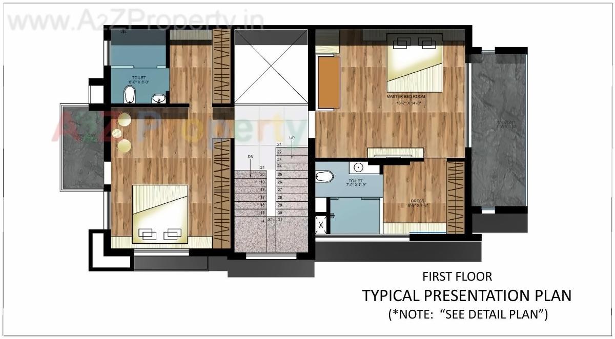 Layout of real estate project Fortune Kimberly located at Raisan, Gandhinagar, Gujarat