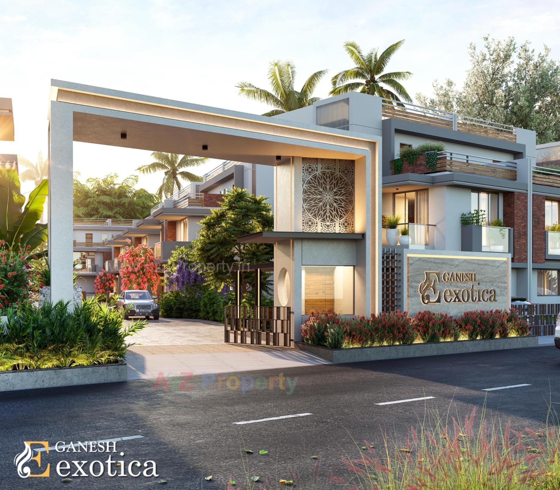 3D Elevation of real estate project Ganesh Exotica Bungalows located at Khoraj, Gandhinagar, Gujarat