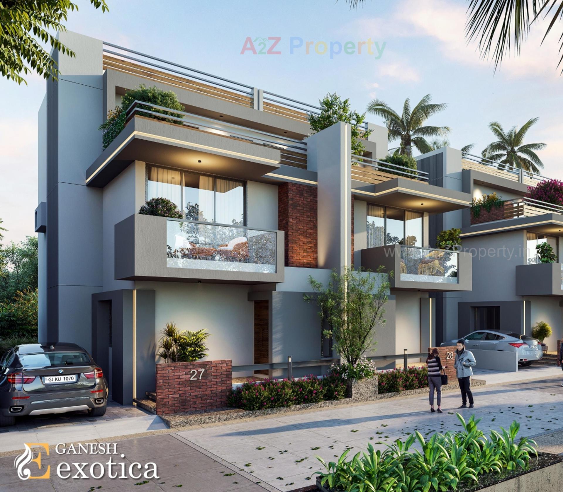 3D Elevation of real estate project Ganesh Exotica Bungalows located at Khoraj, Gandhinagar, Gujarat