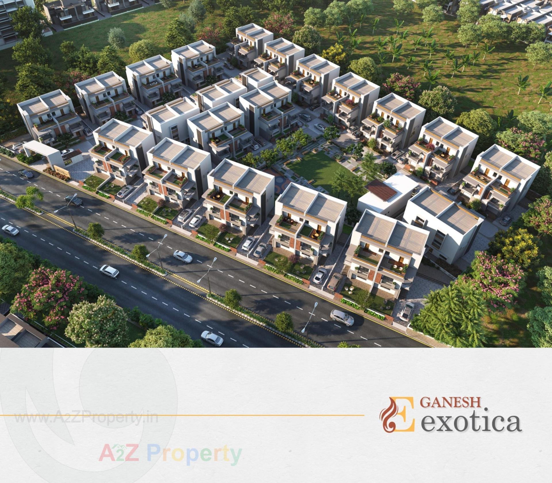 3D Elevation of real estate project Ganesh Exotica Bungalows located at Khoraj, Gandhinagar, Gujarat