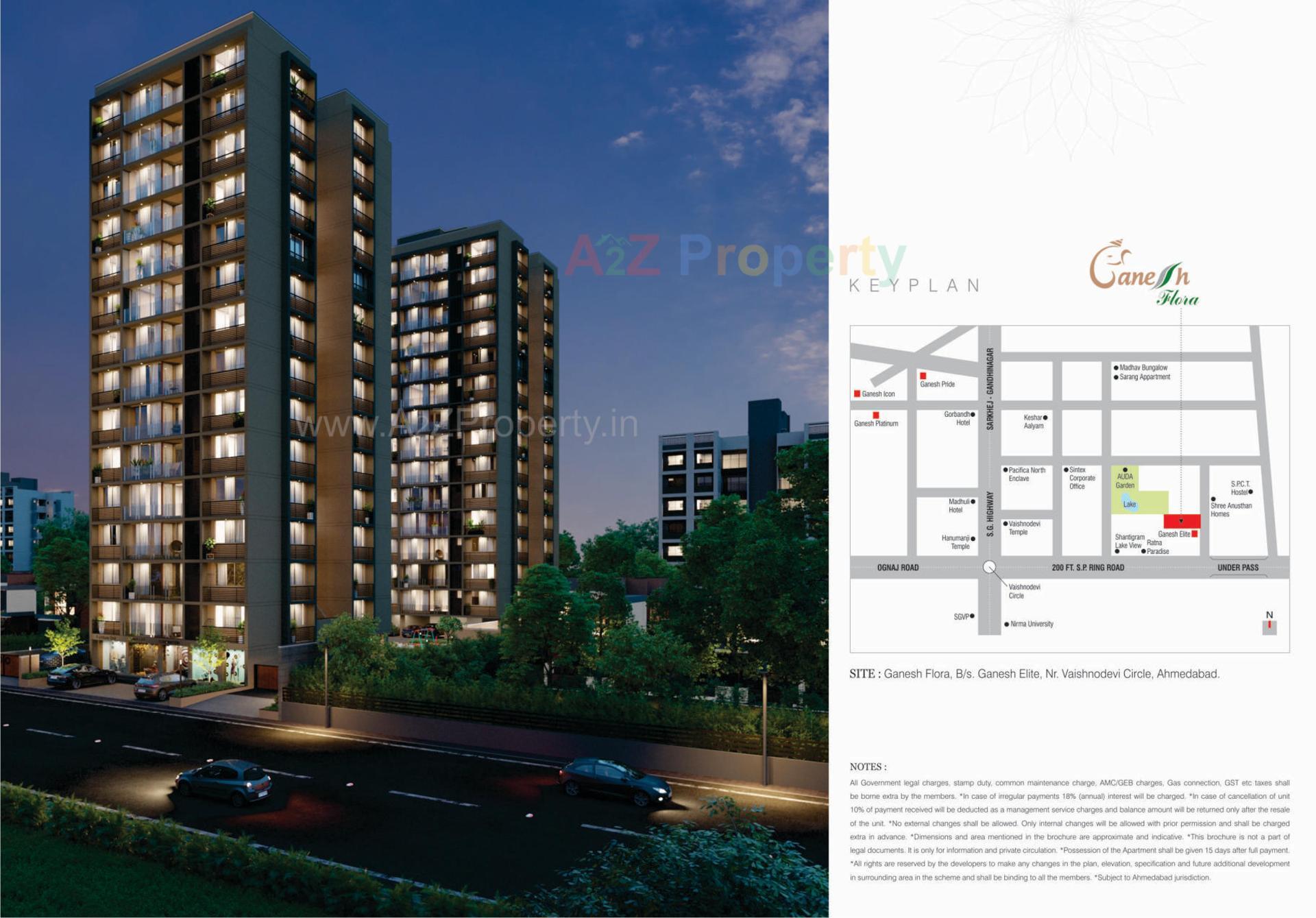 3D Elevation of real estate project Ganesh Flora located at Khoraj, Gandhinagar, Gujarat