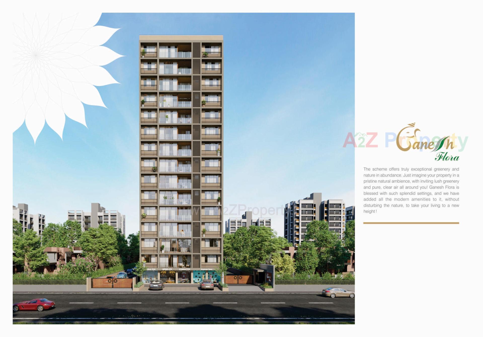 3D Elevation of real estate project Ganesh Flora located at Khoraj, Gandhinagar, Gujarat