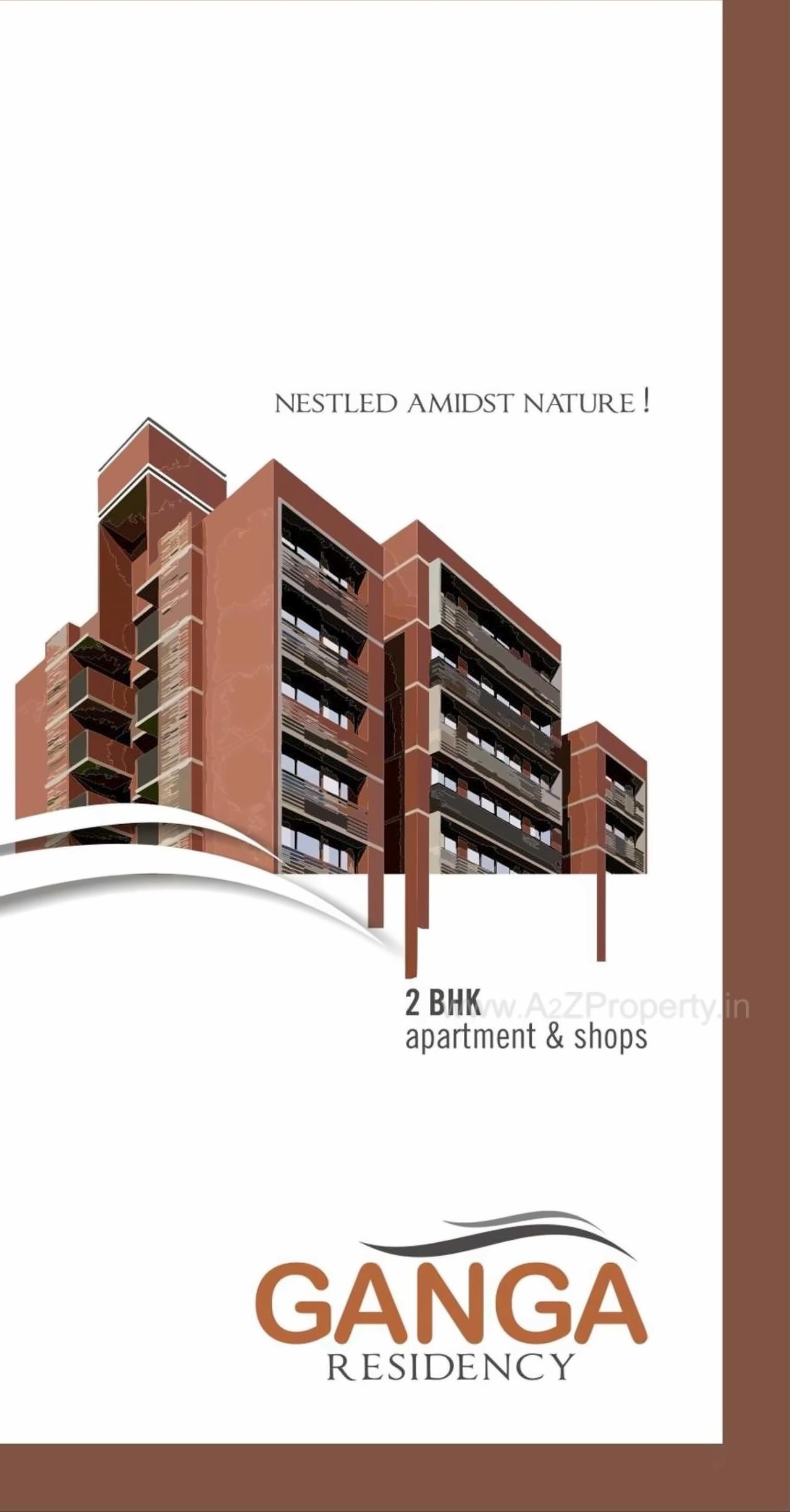 3D Elevation of real estate project Ganga Residency located at Zundal, Gandhinagar, Gujarat