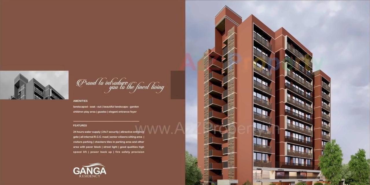 3D Elevation of real estate project Ganga Residency located at Zundal, Gandhinagar, Gujarat