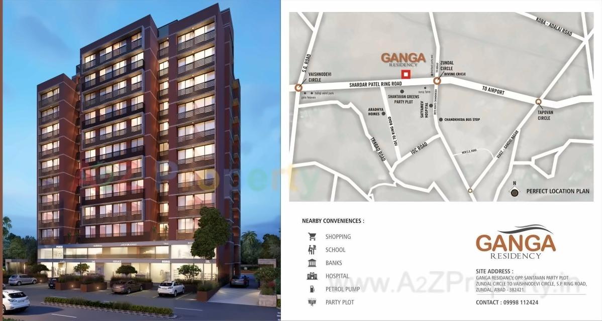  of real estate project Ganga Residency located at Zundal, Gandhinagar, Gujarat