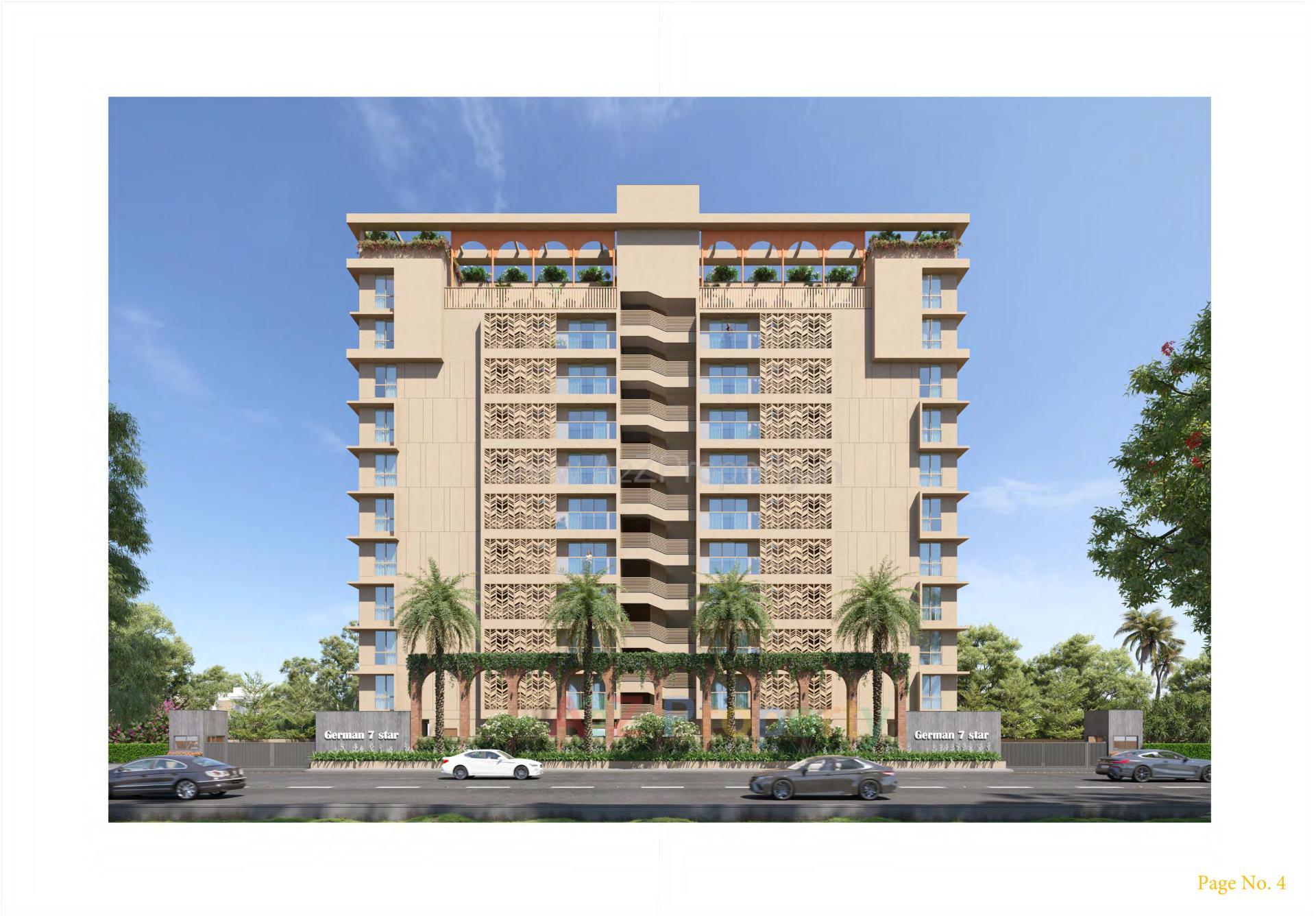 3D Elevation of real estate project German Seven Star located at Bhat, Gandhinagar, Gujarat