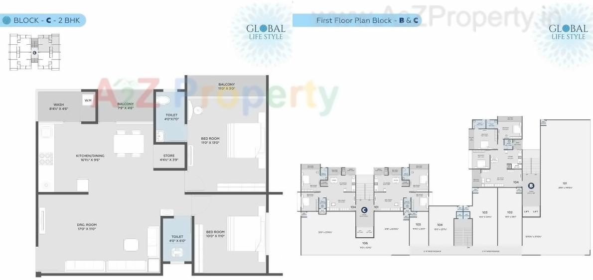 Layout of real estate project Global Lifestyle located at Nana-chiloda, Gandhinagar, Gujarat