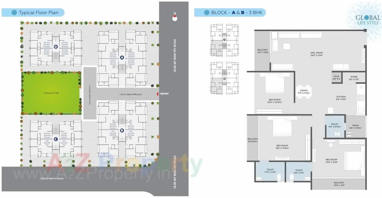 Layout of real estate project Global Lifestyle located at Nana-chiloda, Gandhinagar, Gujarat