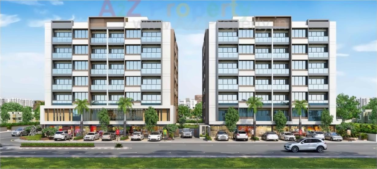 3D Elevation of real estate project Global Lifestyle located at Nana-chiloda, Gandhinagar, Gujarat