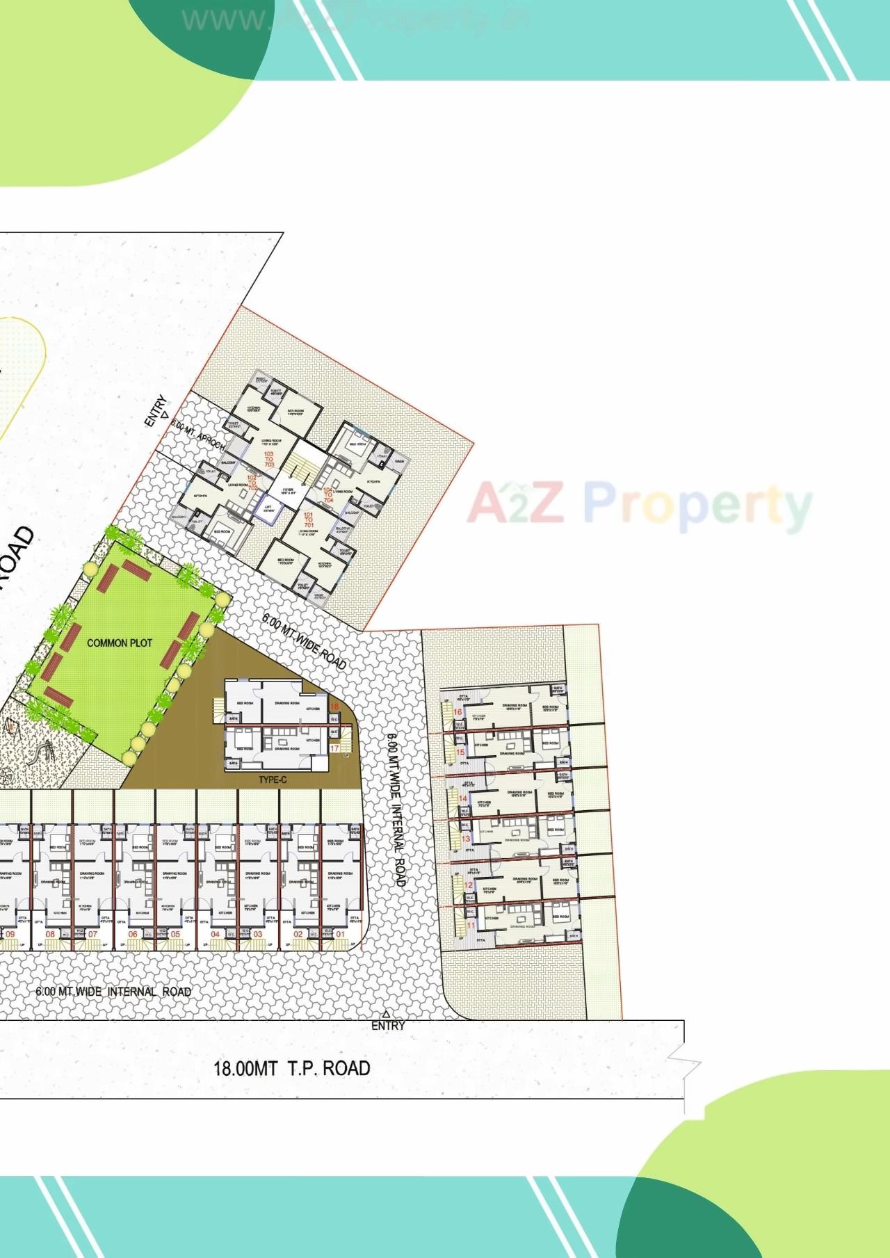 Layout of real estate project Gokul Residency located at Kolavada, Gandhinagar, Gujarat