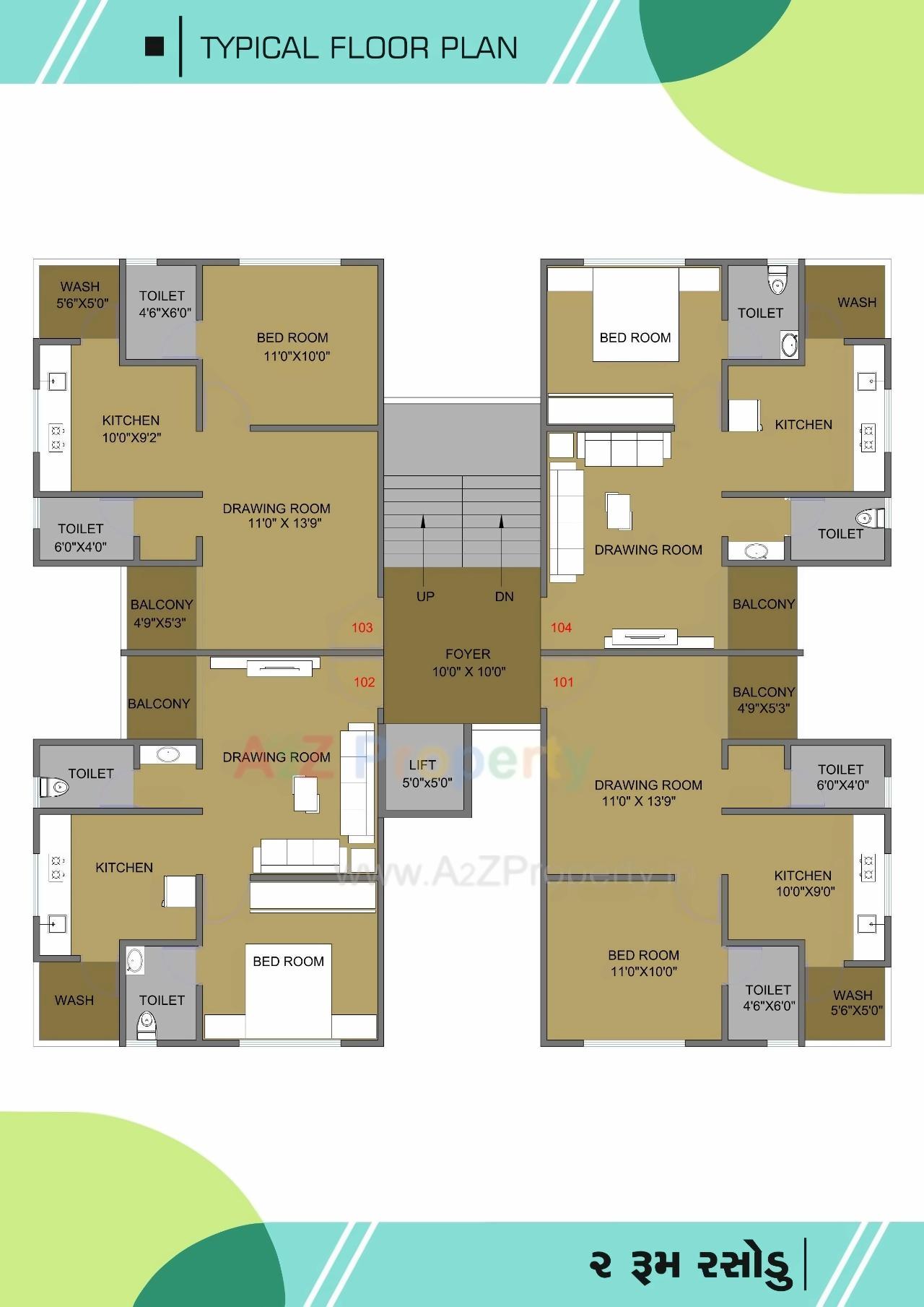 Layout of real estate project Gokul Residency located at Kolavada, Gandhinagar, Gujarat