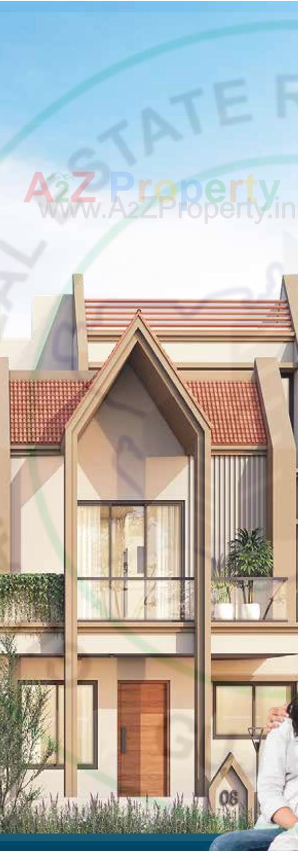 3D Elevation of real estate project Gokuldham Premium Bunglows located at Mansa, Gandhinagar, Gujarat