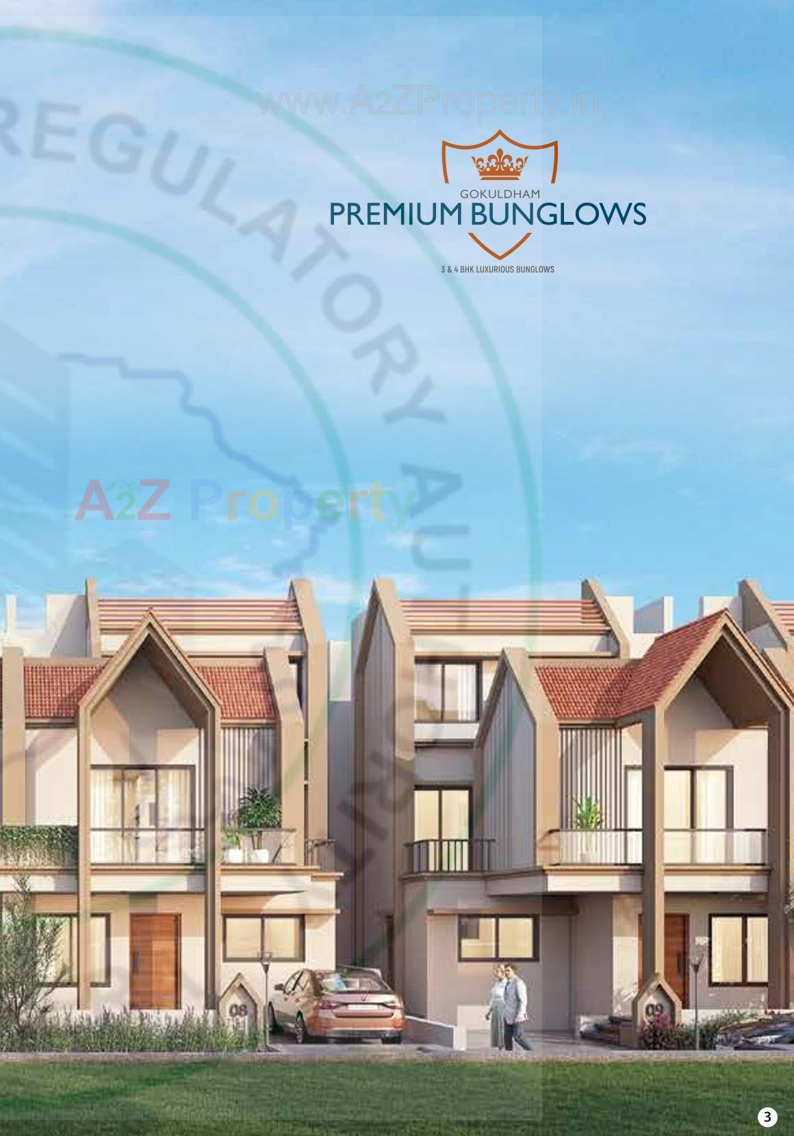 3D Elevation of real estate project Gokuldham Premium Bunglows located at Mansa, Gandhinagar, Gujarat