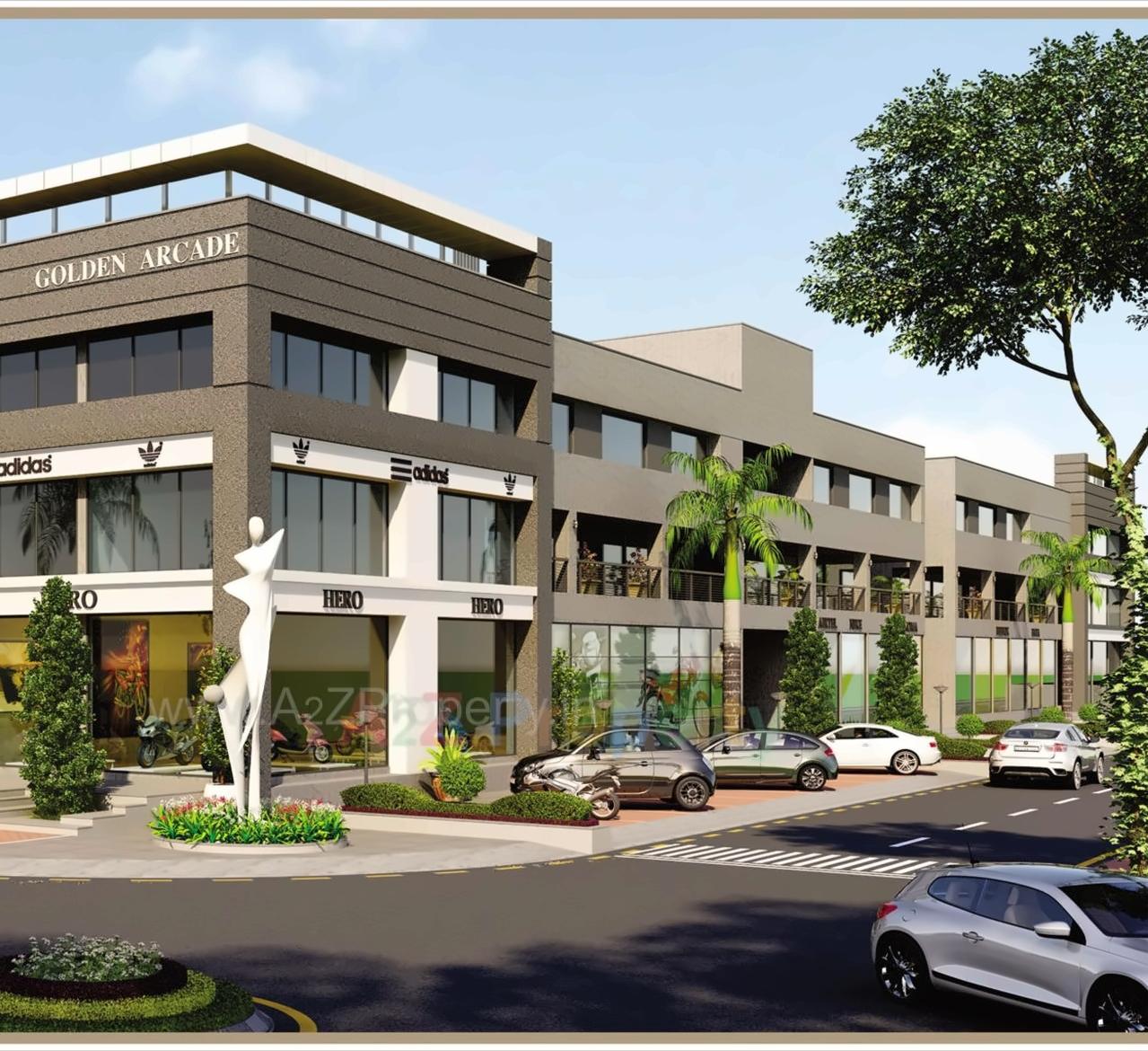 3D Elevation of real estate project Golden Arcade located at Gandhinagar, Gandhinagar, Gujarat