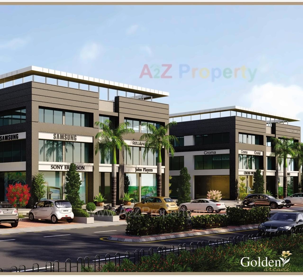 3D Elevation of real estate project Golden Arcade located at Gandhinagar, Gandhinagar, Gujarat