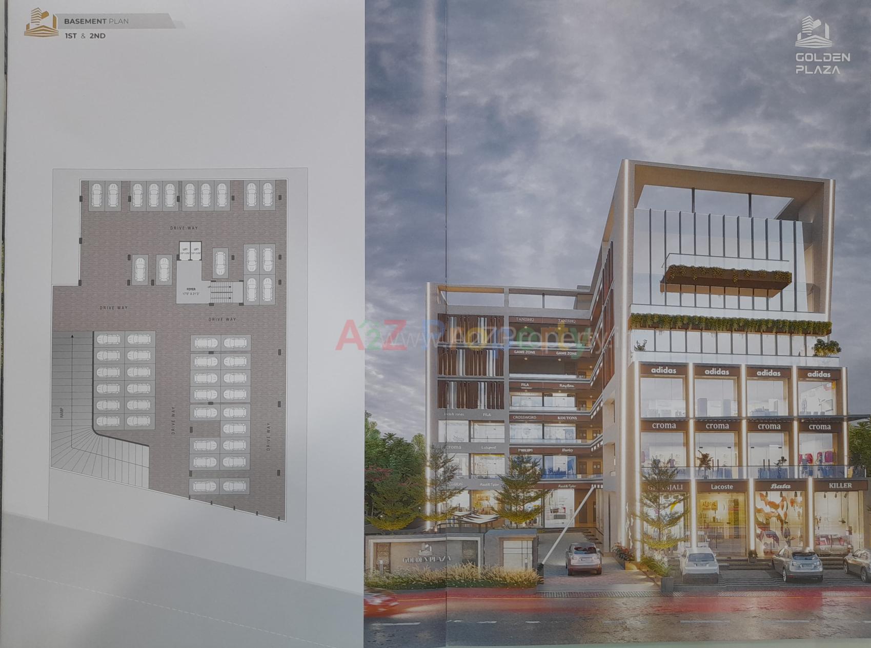 3D Elevation of real estate project Golden Plaza located at Koba, Gandhinagar, Gujarat