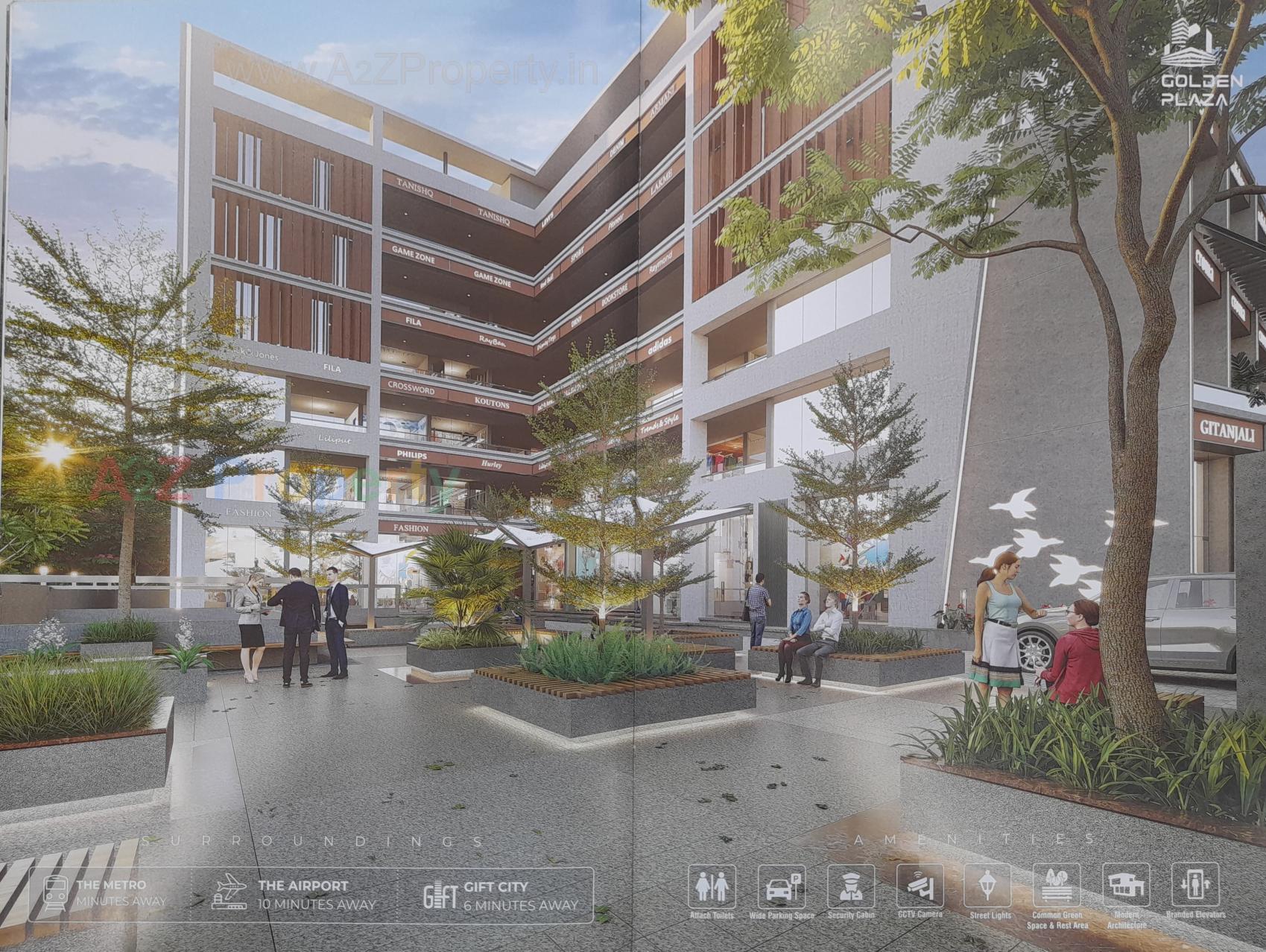 3D Elevation of real estate project Golden Plaza located at Koba, Gandhinagar, Gujarat