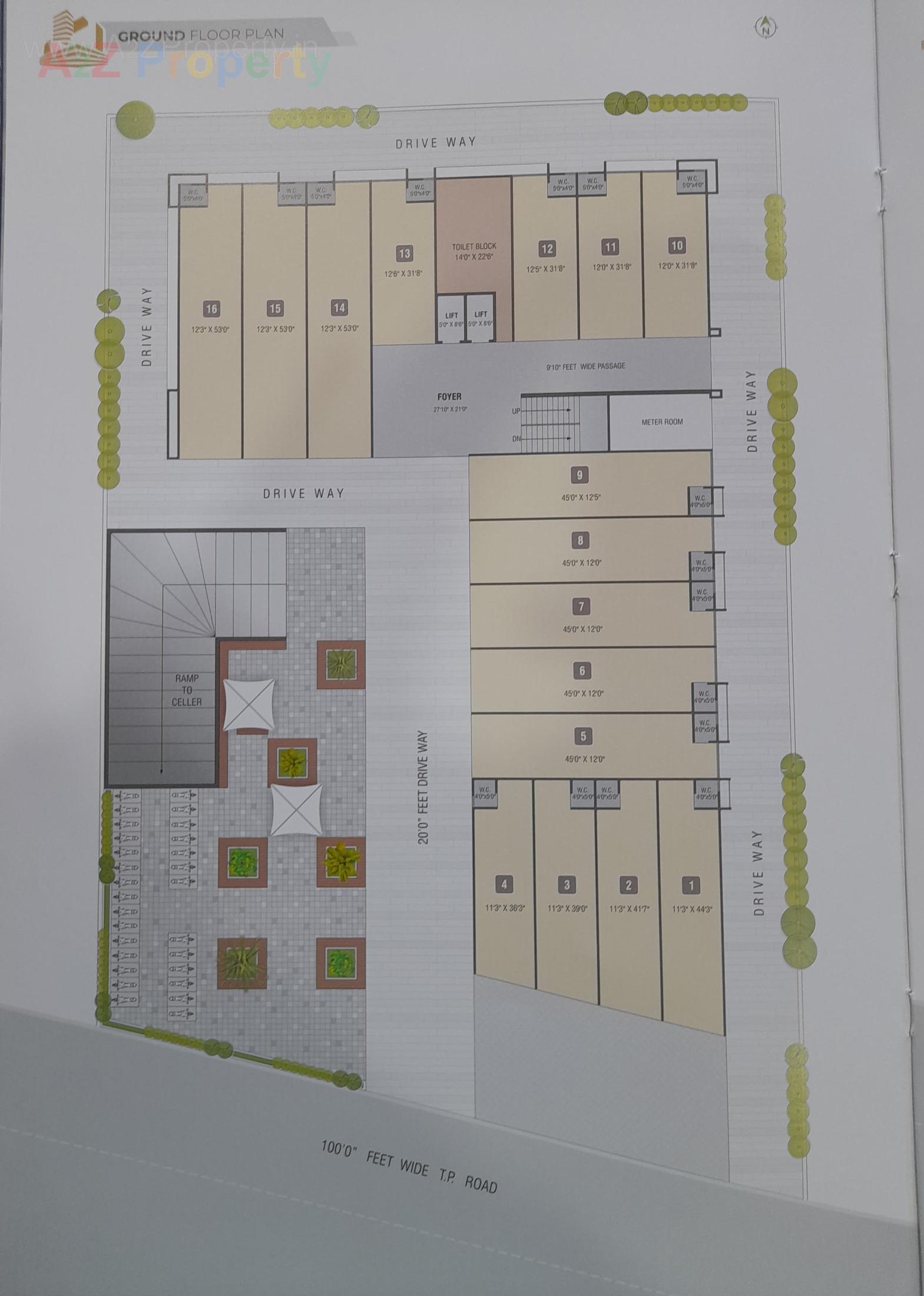Layout of real estate project Golden Plaza located at Koba, Gandhinagar, Gujarat