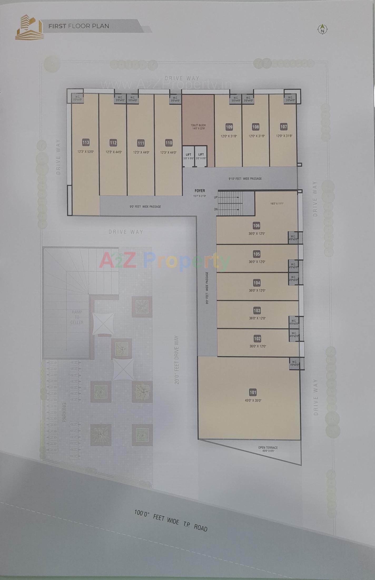 Layout of real estate project Golden Plaza located at Koba, Gandhinagar, Gujarat