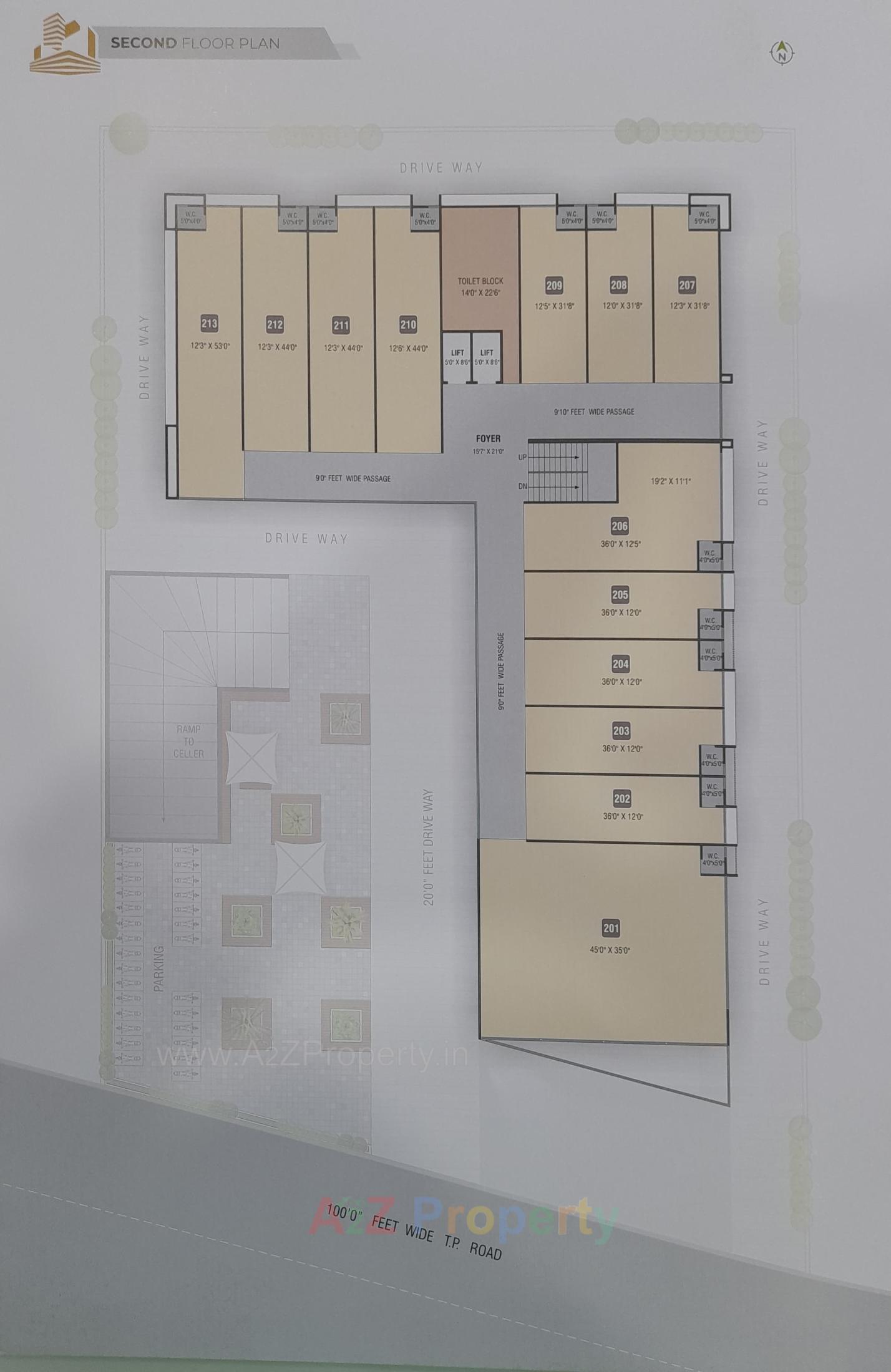 Layout of real estate project Golden Plaza located at Koba, Gandhinagar, Gujarat