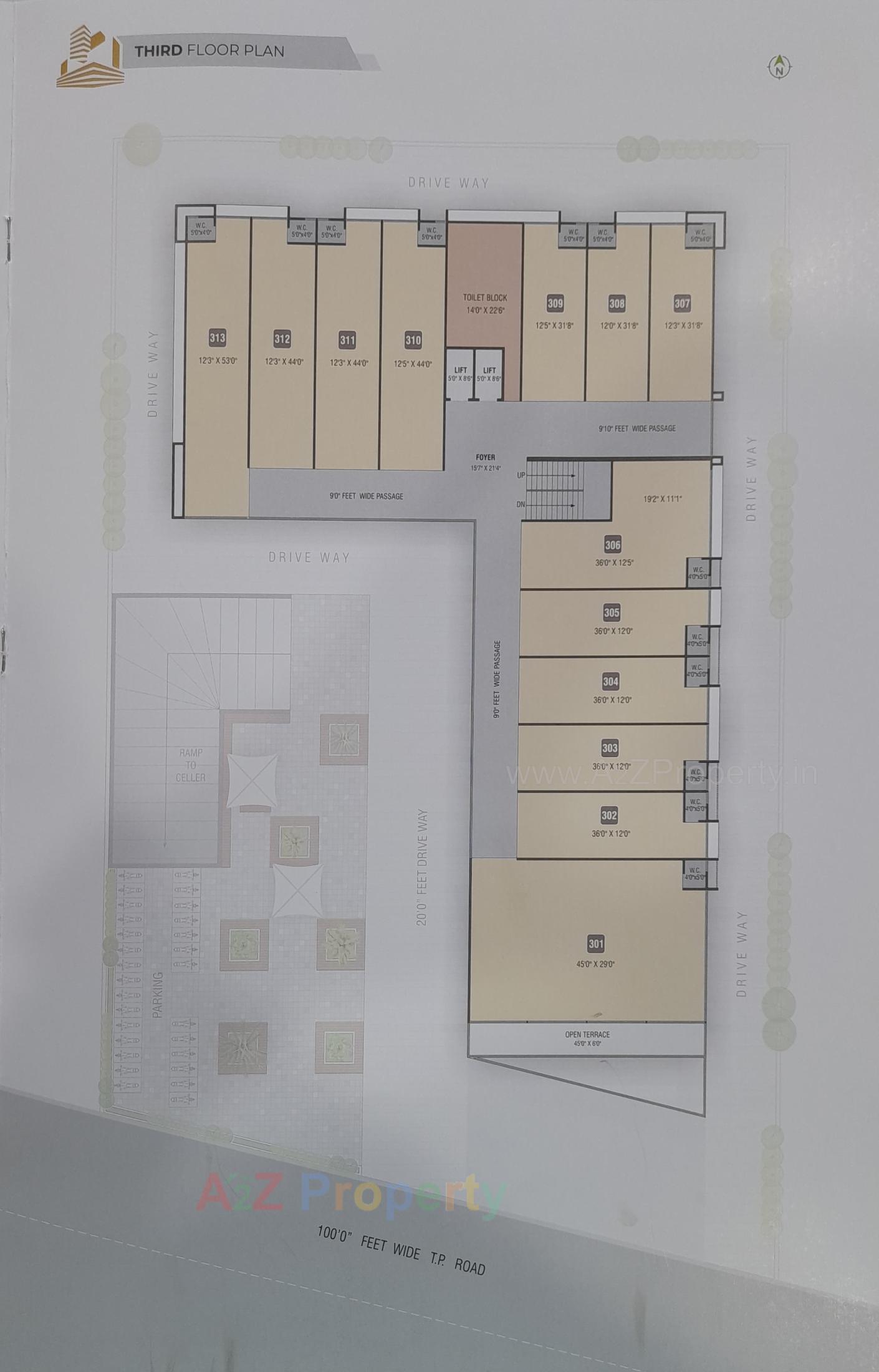 Layout of real estate project Golden Plaza located at Koba, Gandhinagar, Gujarat