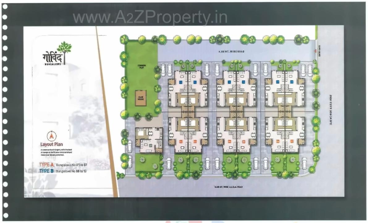 Layout of real estate project Govind Bungalows located at Gandhinagar, Gandhinagar, Gujarat
