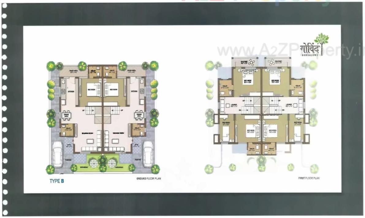 Layout of real estate project Govind Bungalows located at Gandhinagar, Gandhinagar, Gujarat