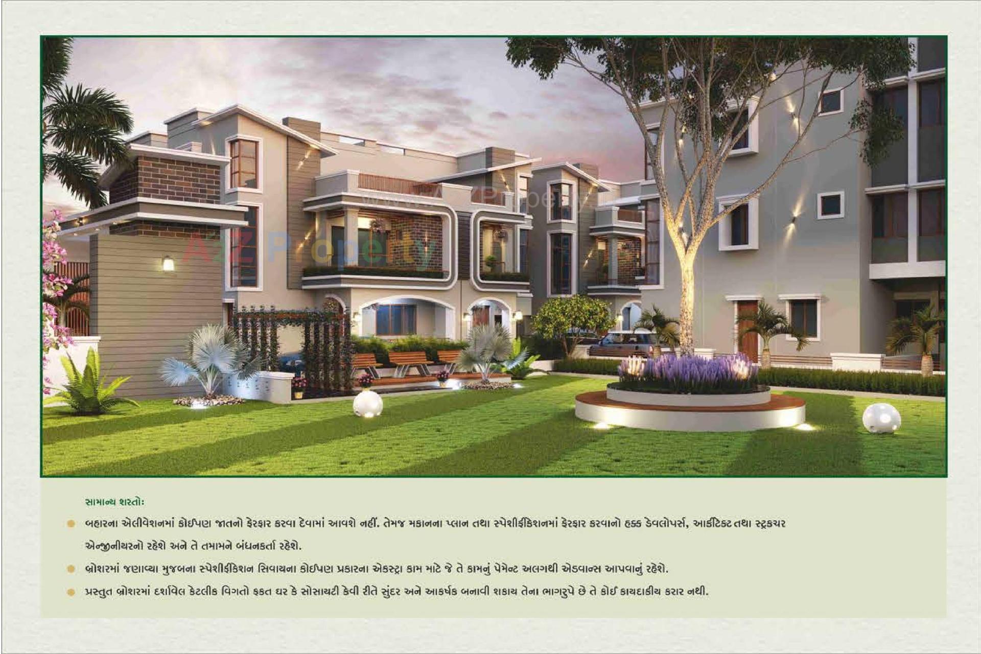 3D Elevation of real estate project Green Valley Bungalows located at Dehgam, Gandhinagar, Gujarat
