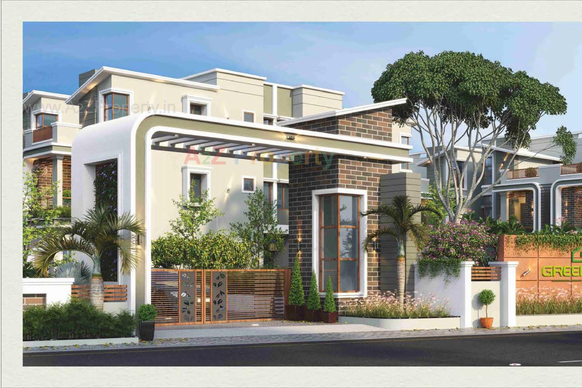 3D Elevation of real estate project Green Valley Bungalows located at Dehgam, Gandhinagar, Gujarat
