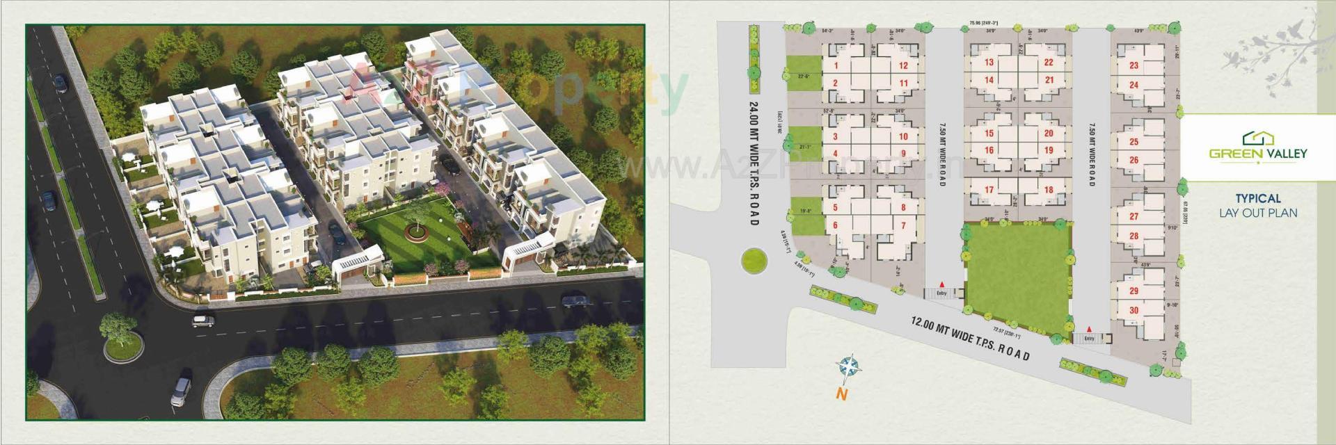 Layout of real estate project Green Valley Bungalows located at Dehgam, Gandhinagar, Gujarat