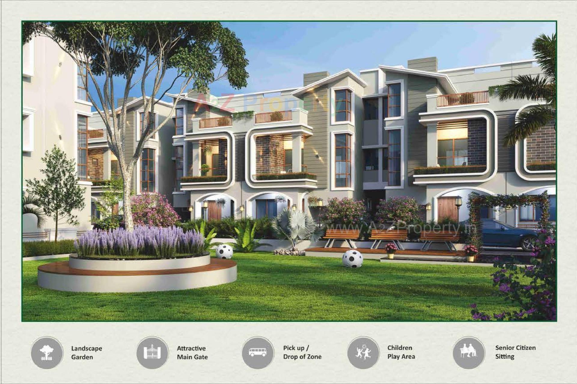 3D Elevation of real estate project Green Valley Bungalows located at Dehgam, Gandhinagar, Gujarat