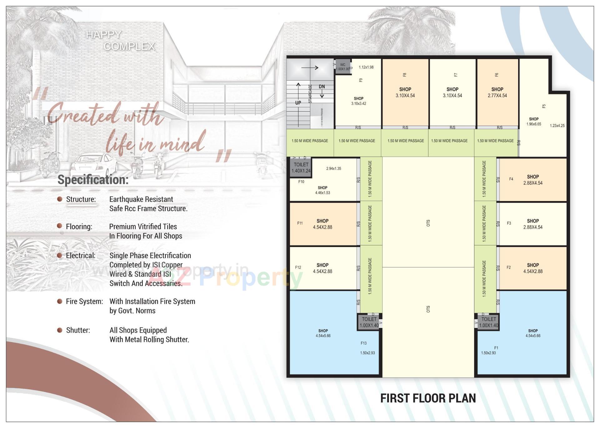 Layout of real estate project Happy Complex located at Dehgam, Gandhinagar, Gujarat