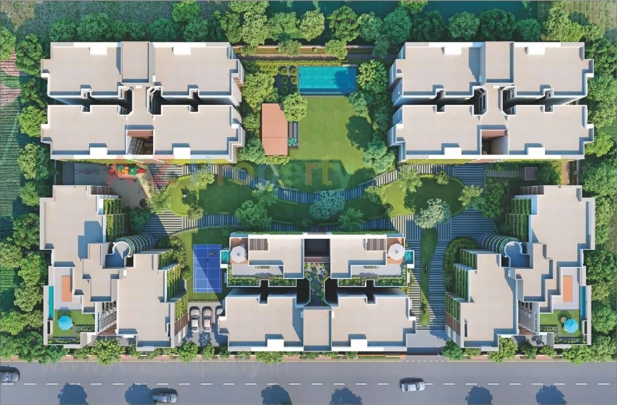 3D Elevation of real estate project Hari Aalayam located at Uvarsad, Gandhinagar, Gujarat