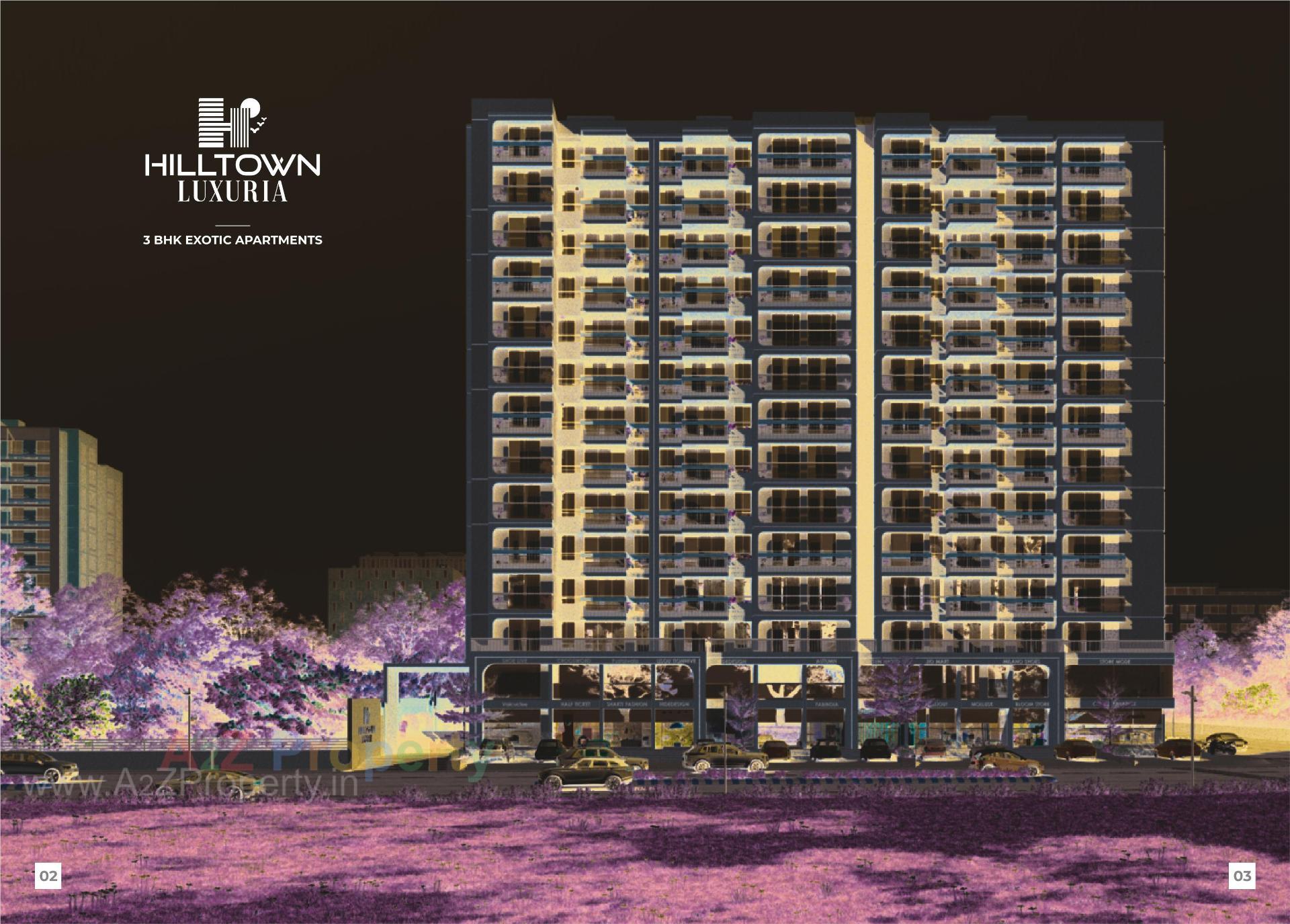 3D Elevation of real estate project Hilltown Luxuria located at Gandhinagar, Gandhinagar, Gujarat