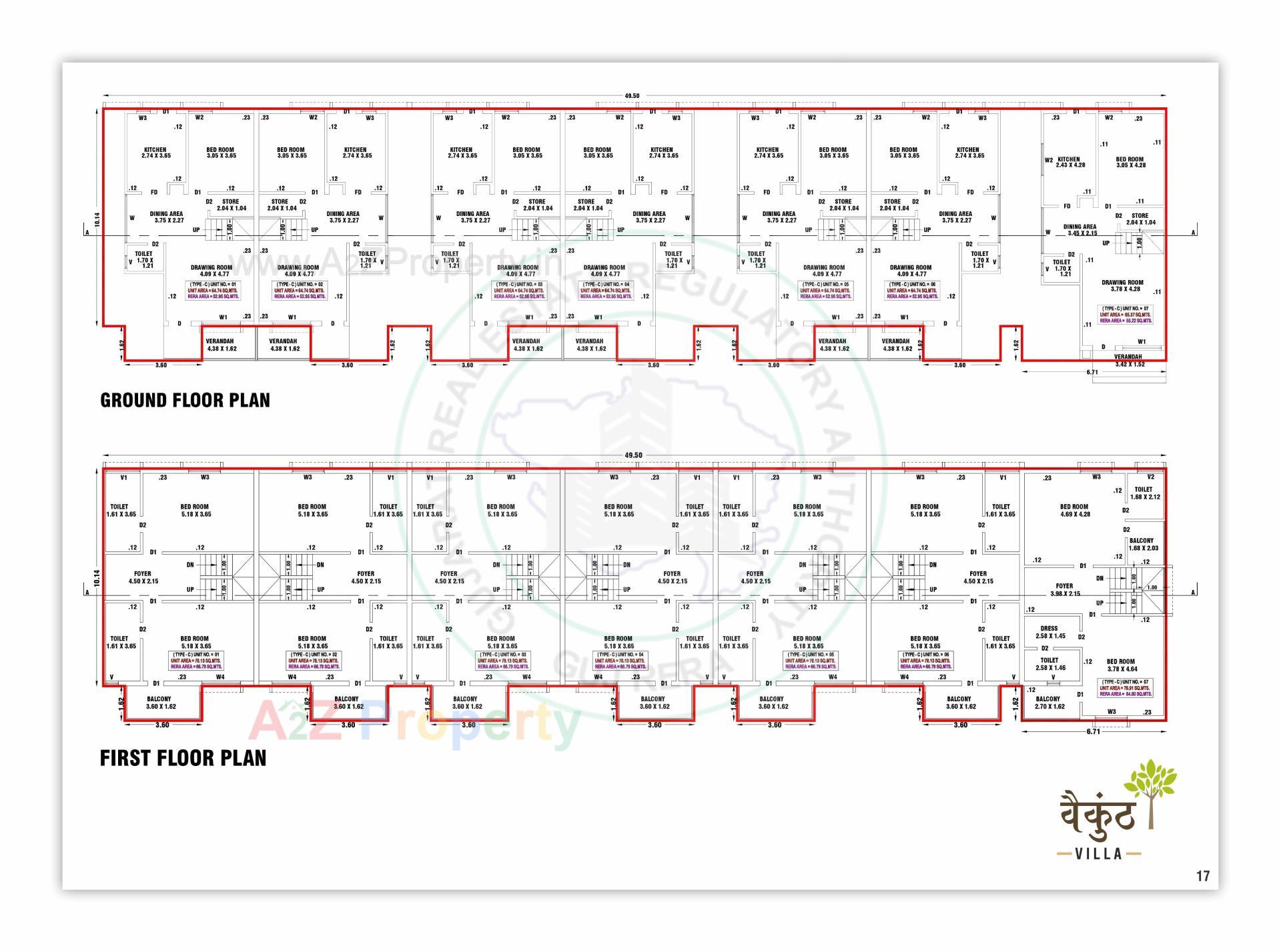 Layout of real estate project Himalaya Heights   Vaikunth Villa located at Kalol, Gandhinagar, Gujarat
