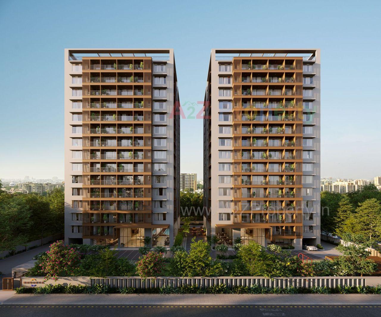 Front Road Elevation of real estate project Hrudhya located at Gandhinagar, Gandhinagar, Gujarat