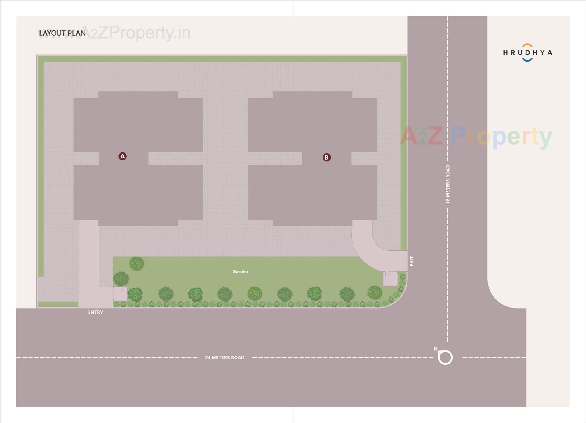 Layout of real estate project Hrudhya located at Gandhinagar, Gandhinagar, Gujarat
