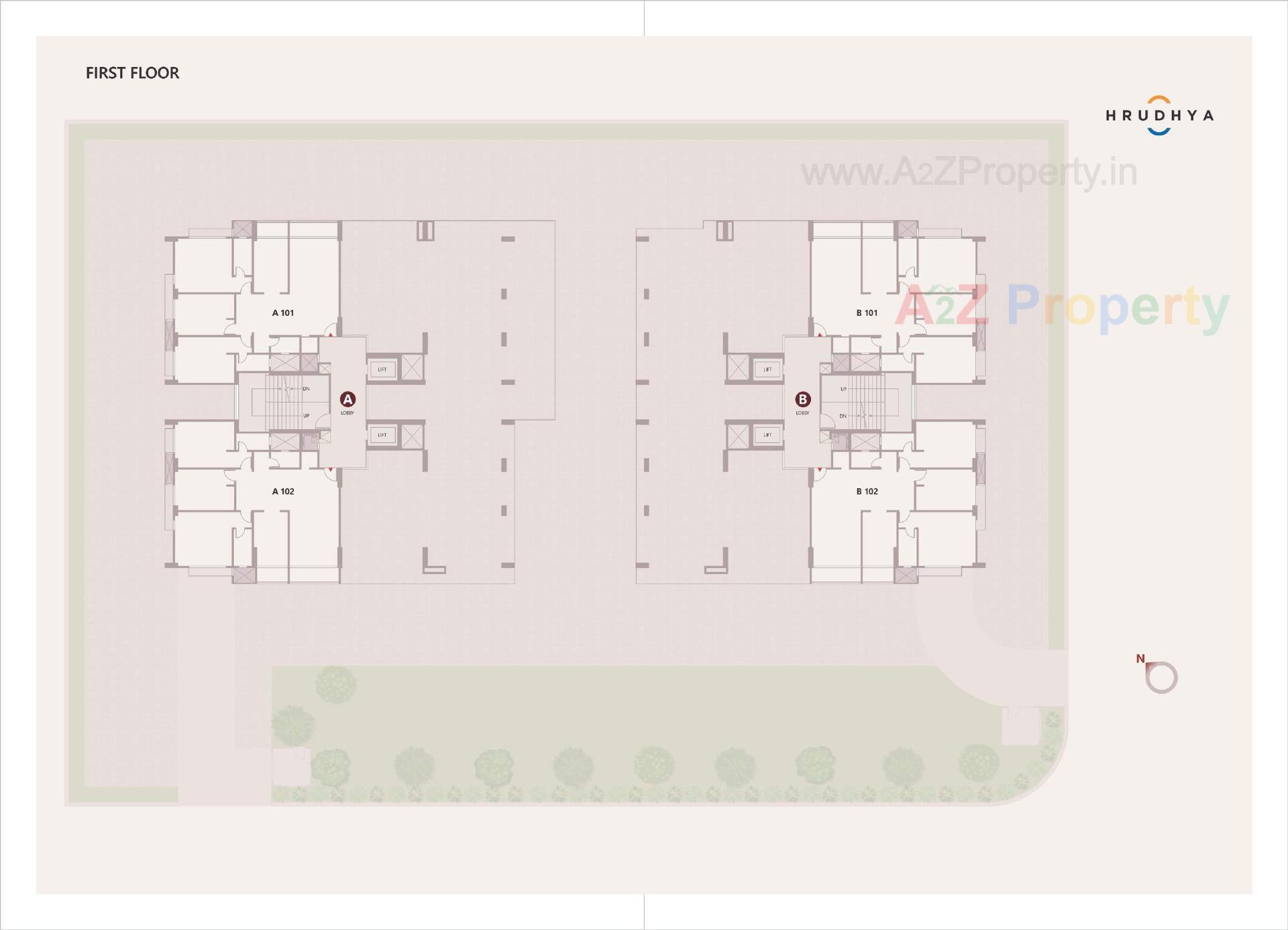 Layout of real estate project Hrudhya located at Gandhinagar, Gandhinagar, Gujarat