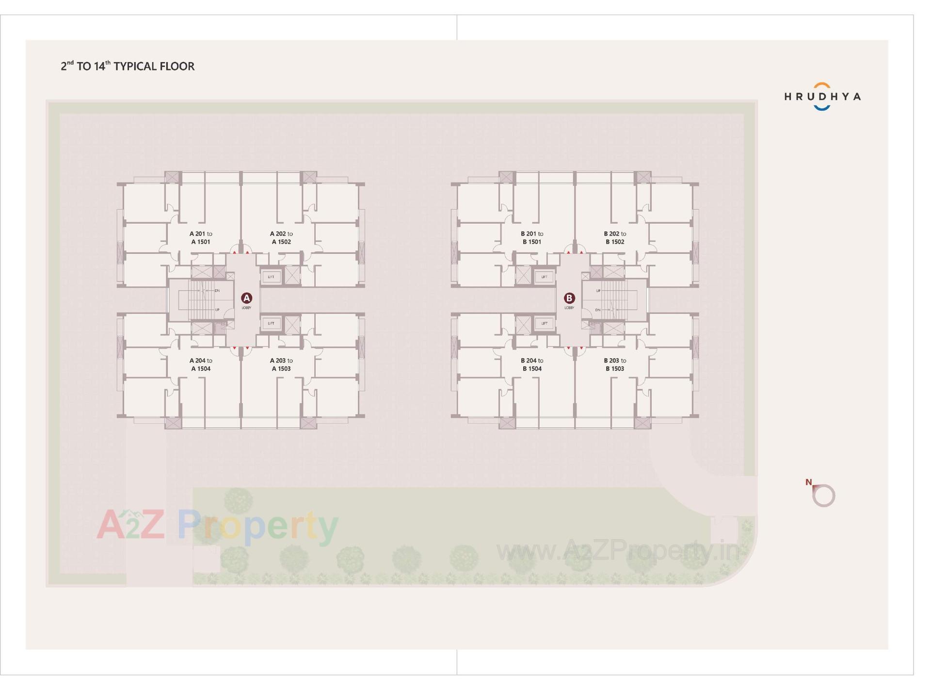 Layout of real estate project Hrudhya located at Gandhinagar, Gandhinagar, Gujarat