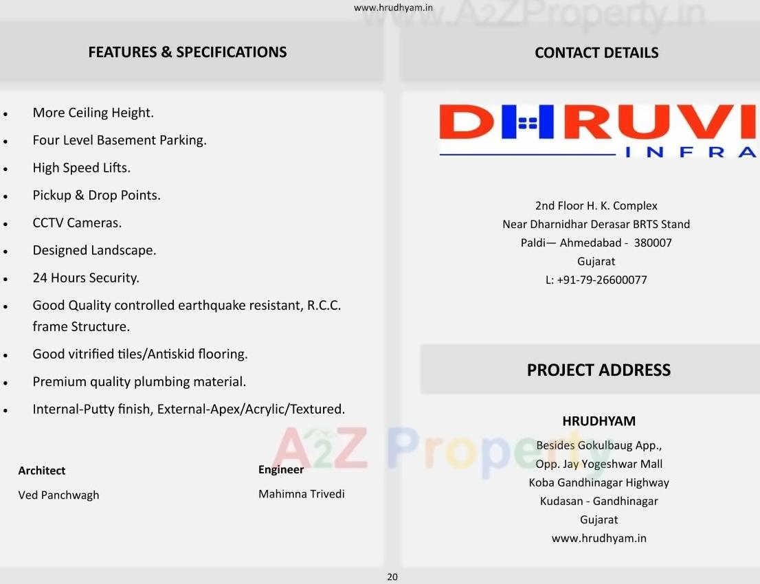  of real estate project Hrudhyam located at Kudasan, Gandhinagar, Gujarat