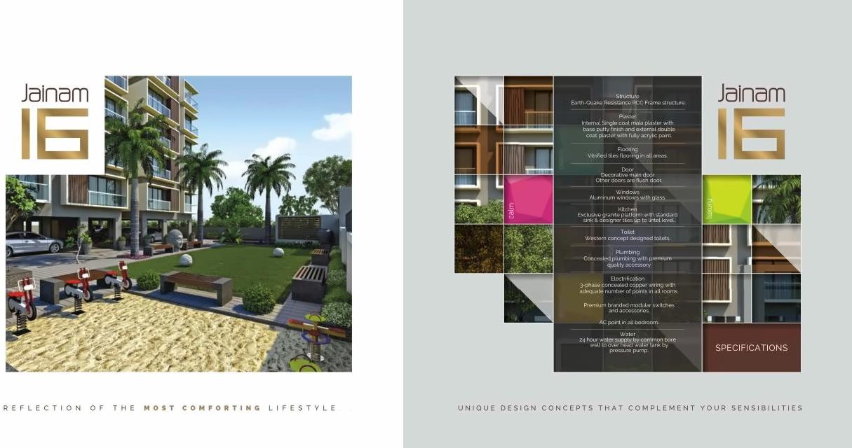 3D Elevation of real estate project Jainam located at Raisan, Gandhinagar, Gujarat