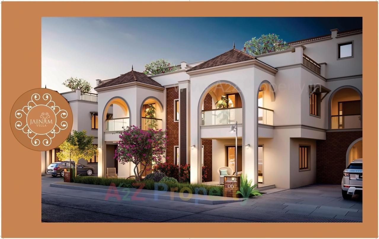 3D Elevation of real estate project Jainam Villa located at Raysen, Gandhinagar, Gujarat