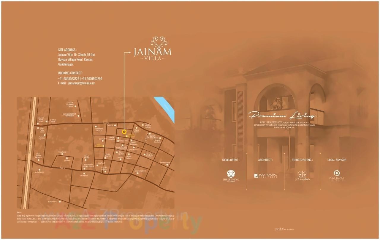  of real estate project Jainam Villa located at Raysen, Gandhinagar, Gujarat