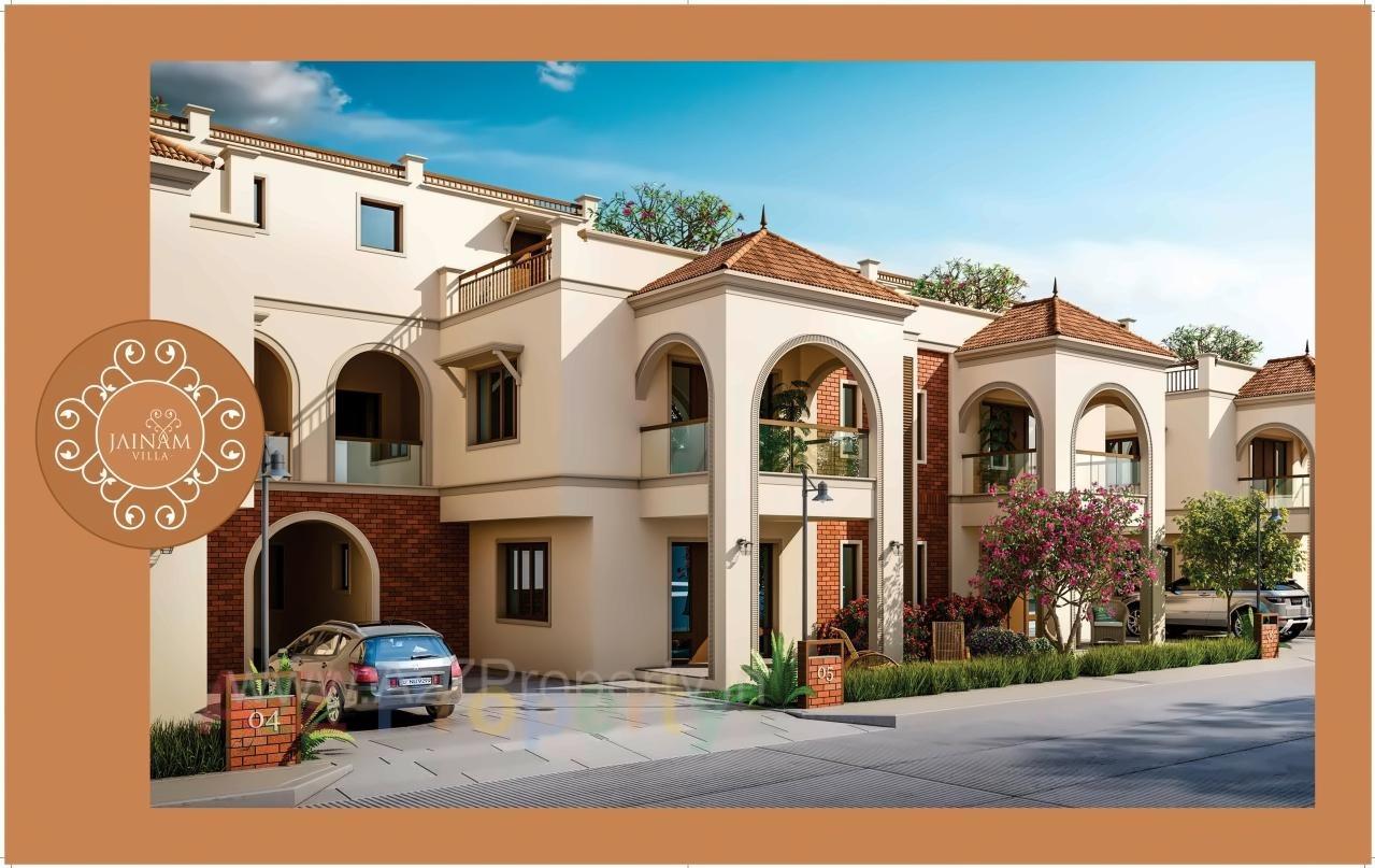 3D Elevation of real estate project Jainam Villa located at Raysen, Gandhinagar, Gujarat