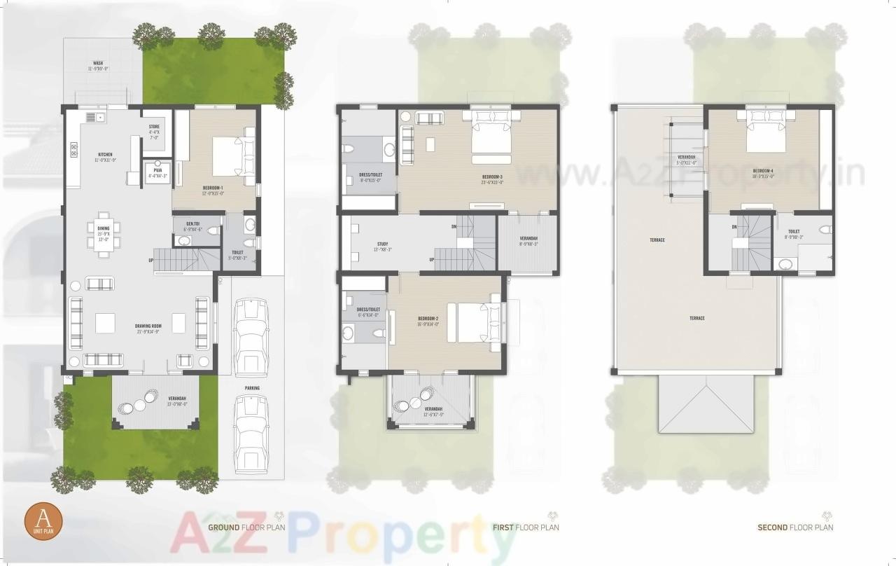 Layout of real estate project Jainam Villa located at Raysen, Gandhinagar, Gujarat