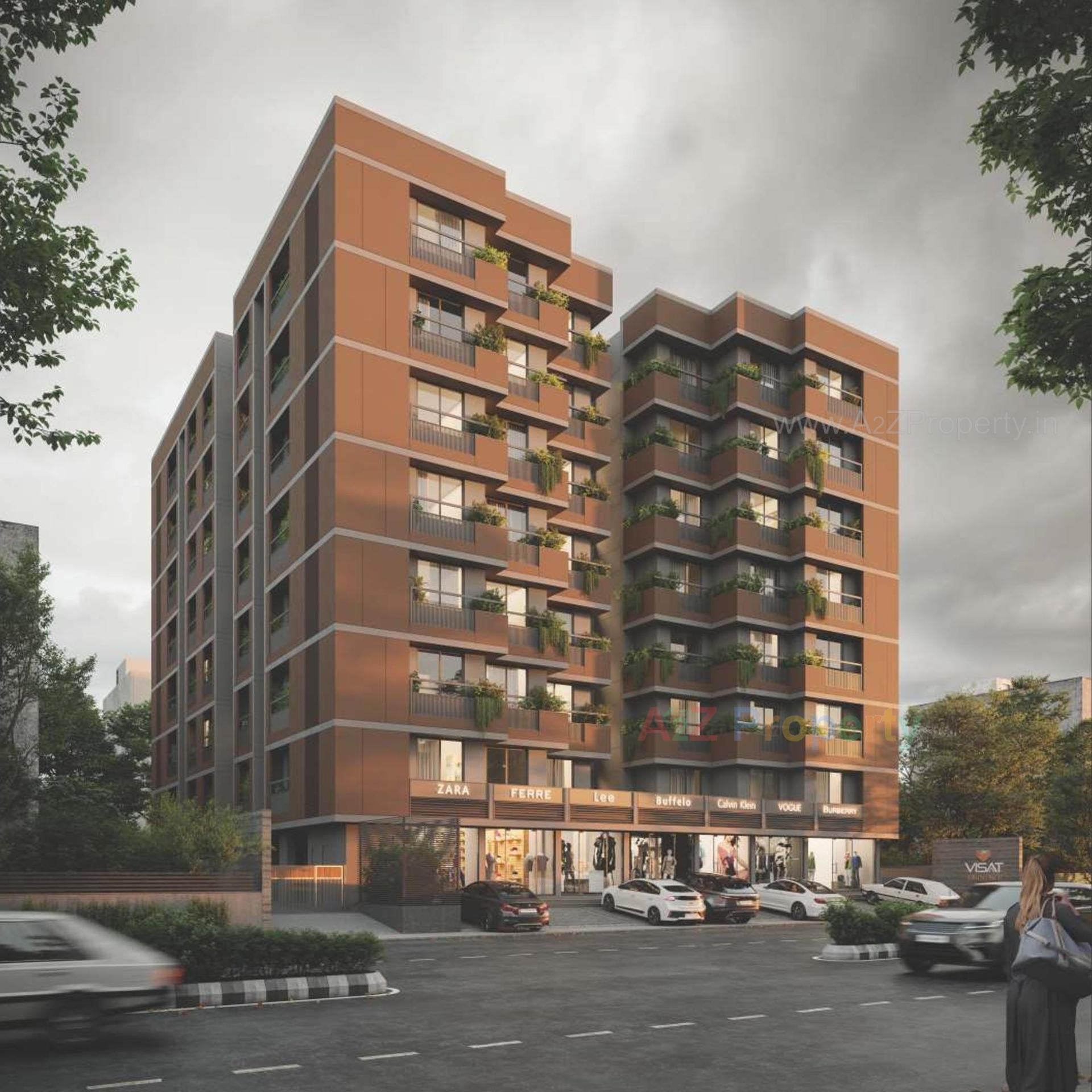 3D Elevation of real estate project Jay Visat Eminence located at Zundal, Gandhinagar, Gujarat