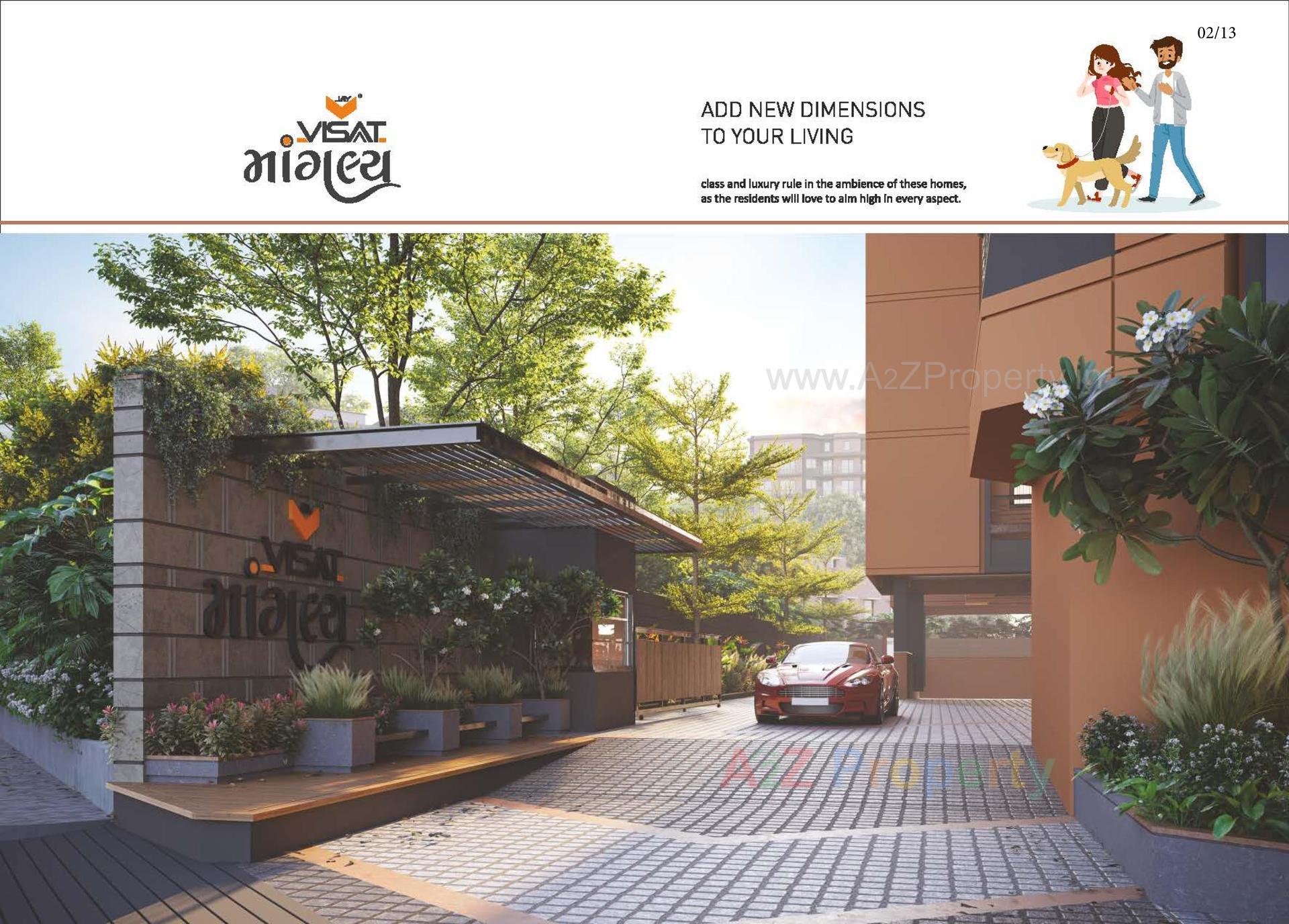 3D Elevation of real estate project Jay Visat Mangalya located at Vavol, Gandhinagar, Gujarat