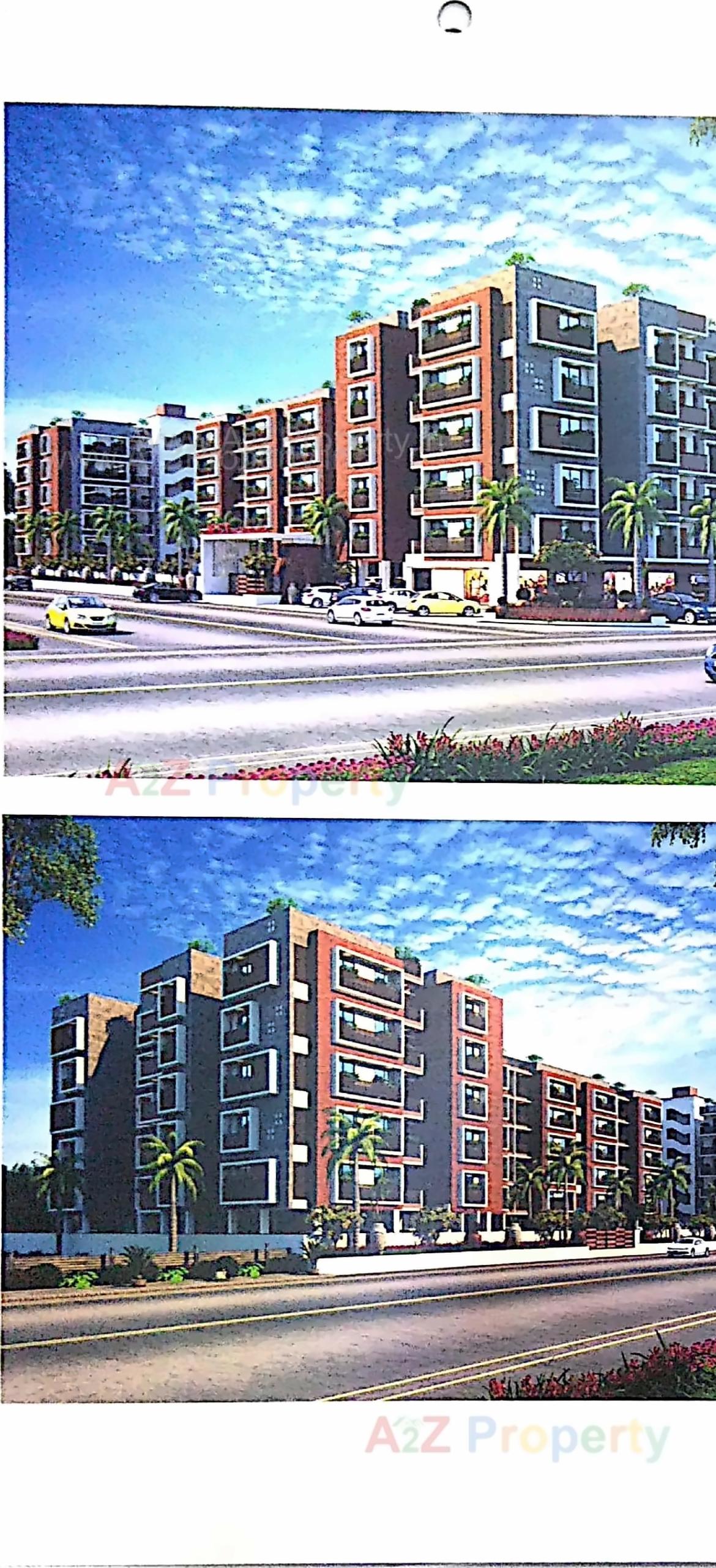 3D Elevation of real estate project Jeet Residency 3bhk located at Palaj, Gandhinagar, Gujarat